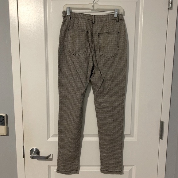 Shinestar Checkered Skinny Pant Black Beige Large Business Casual Date Night - Picture 8 of 8